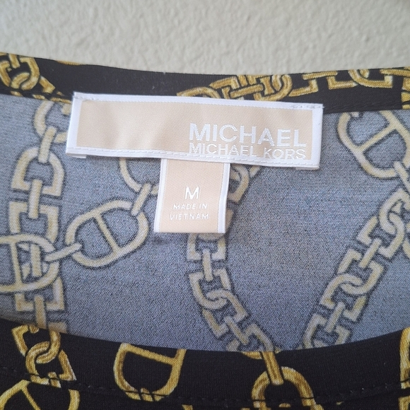 Michael Kors Keegan Chain Link Cap Sleeve Stretch Dress Womens Size M - Picture 2 of 7